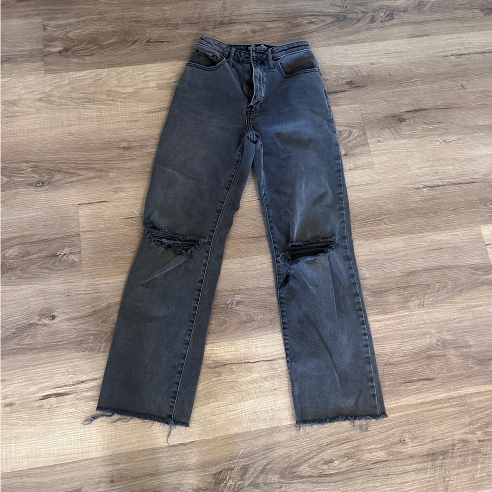 Women's Distressed Gray Jeans